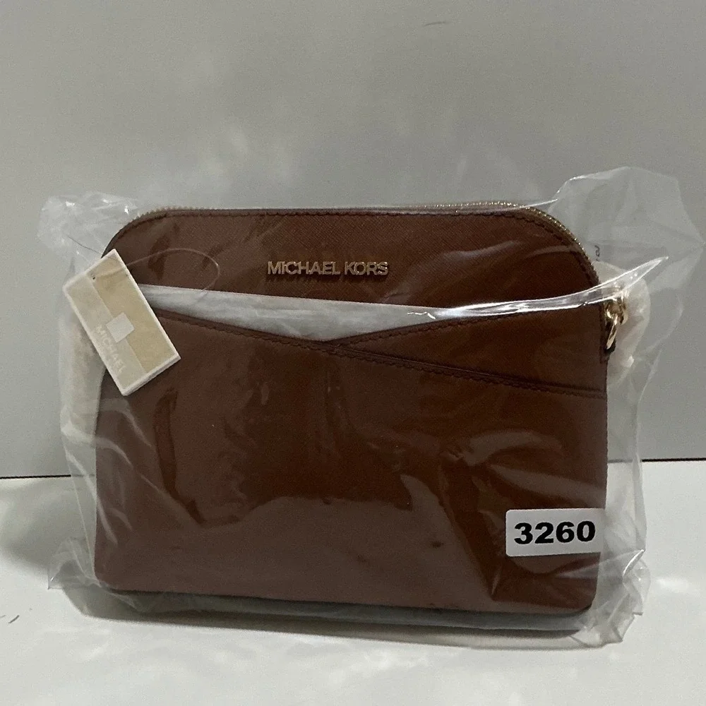 Michael Kors Jet Set Large EW Crossbody Bag Luggage Brown Saffiano Leather NEW